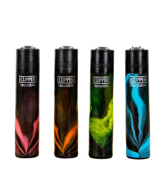 Clipper Feuerzeug - 4er Set - MICRO Black Nebula - 704