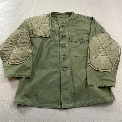 Vintage Shooting Jacket Mens Large? Green USMC HBT Patches Right Handed Military - Picture 1 of 22