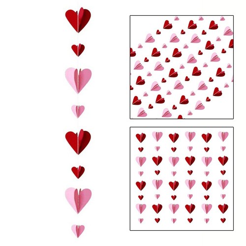 Love Paper Three-dimensional 2024 Red Pink Valentine\'s Day 8 Hearts/piece - Picture 3 of 10