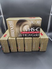 Lot of 7 Sealed Maxell VHS-C HGX-Gold TC-30 Camcorder Premium High Grade Tape