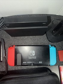 Nintendo Switch HAC-001 (-01) Neon Red & Blue 1 Game + extras Bundle Tested
