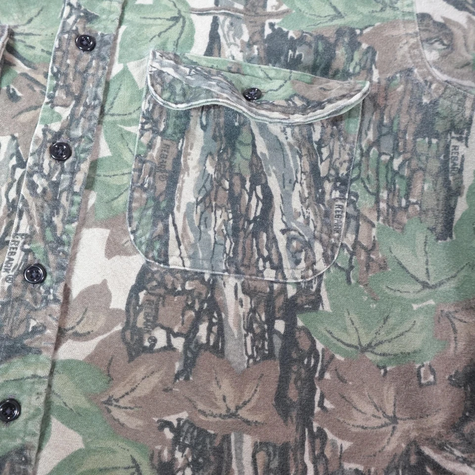 Camisa Winchester De Colección Para Hombres Mediana Camuflada Trebark Caza Franela Abotonada Foto 3 de 4