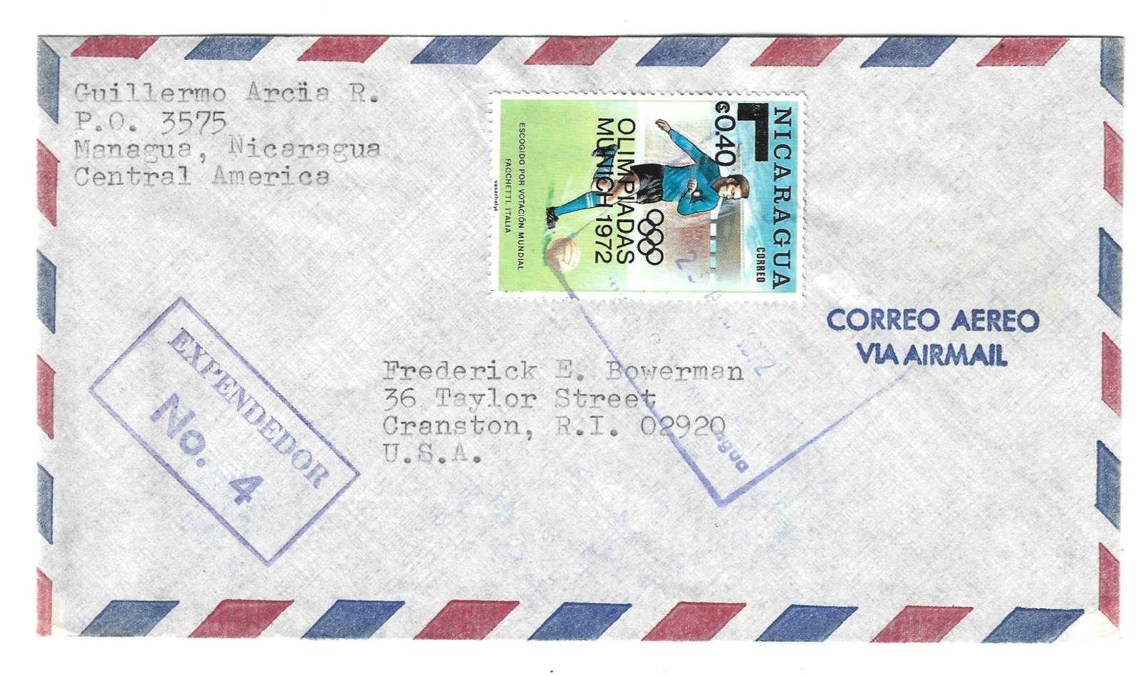 1972-nicaragua-managua-revalued-munich-olympics-soccer-stamp-single