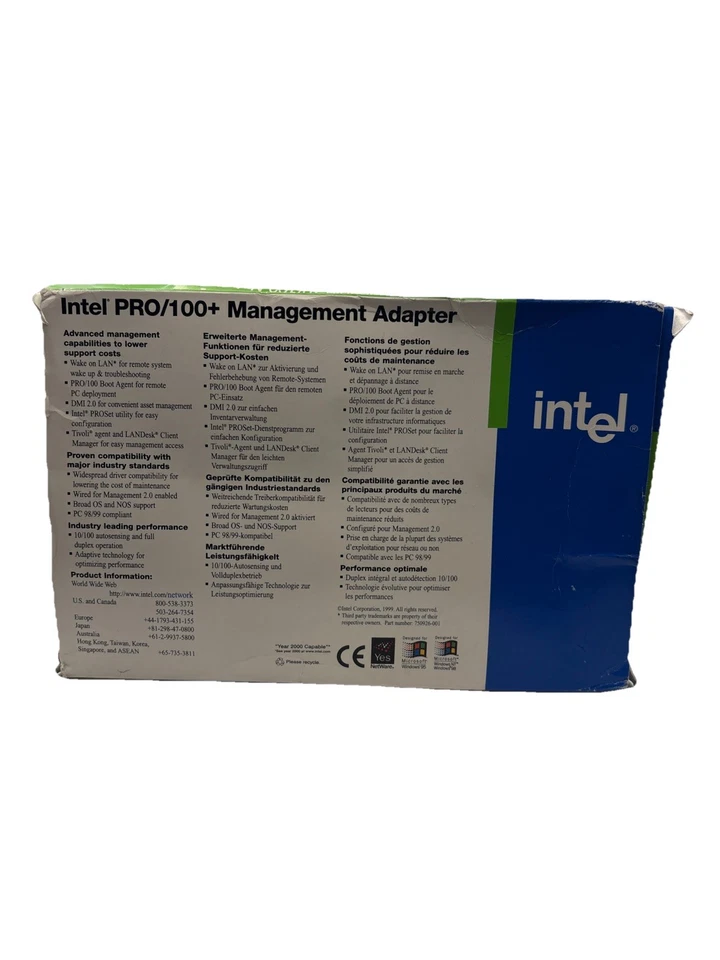 Intel Pro/100+ Management Adapter 10/100+ Brand New in Sealed Retail box - Image 4 of 4