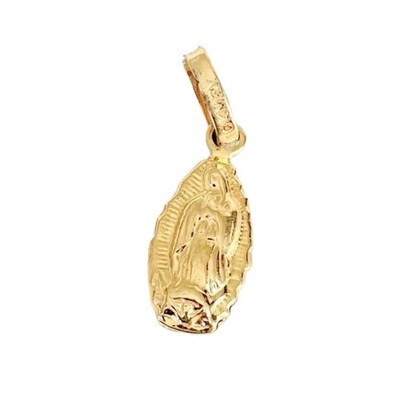 Massiver 10k Gold kleiner Jungfrau Maria Virgen de Guadalupe Anhänger Dije Made in Mexico
