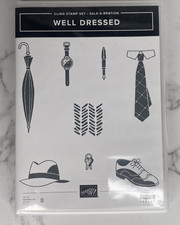 Stampin' Up Well Dressed Stamp Set 8 Man Themed Rubber set 152300 NEW B12