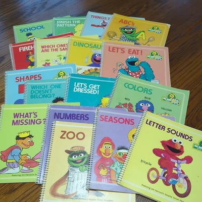 Big Bird Beep Spiral Educational Books Vintage 1989 Lot of 17 No Beeper
