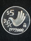 Mexico 1999-2000 5 Pesos Silver Coin Millennium Series La Paz del Mundo — photo 3