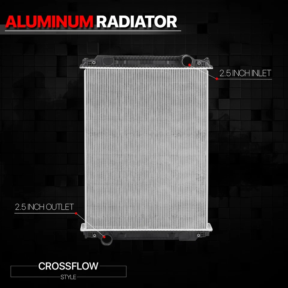 Fits 1993-2012 FLD120/FLD112/FL112/L7500 2 Row Aluminum Radiator Factory Style - Image 2 of 4