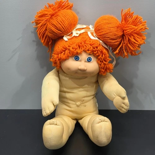 Cabbage Patch Kids Doll Orange Yarn Hair Blue Eyes Cloth Body 1978 1982