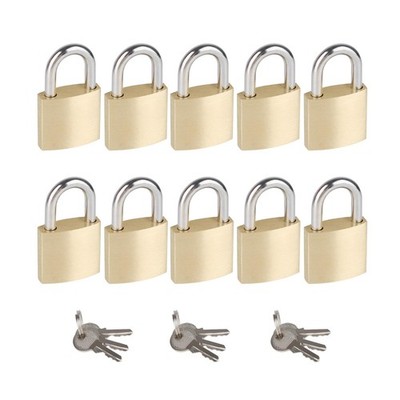 10Pack Small Locks with Same Keys, 0.98Inch 25mm,10pack, 25mm Wide Lock Body 