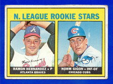 1967 TOPPS #576 RAMON HERNANDEZ / NORM GIGON ROOKIE CARD -- LOWER GRADE. rookie card picture