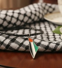 Palestine Map flage design pendant 50 cm leather Necklace.
