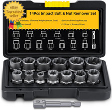 Bolt Extractor Kit 14 Pcs Impact Bolt Nut Remover Set With 38 Inch Adapter