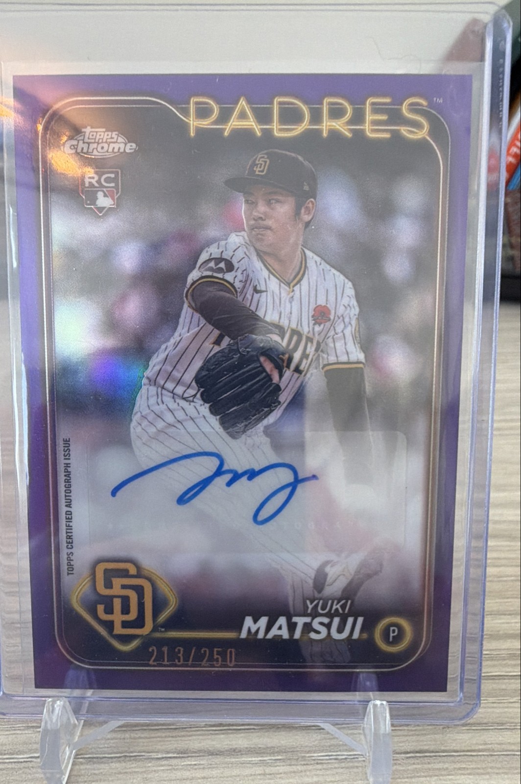 2024 Topps Chrome Update- Auto Yuki Matsui #AC-YM Purple Refractor /250 (AU, RC)