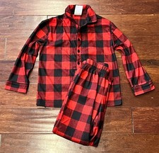 Wondershop Red Black Buffalo Plaid Girls Boys 6 Shirt Pants 2 Piece Pajama Set