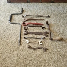 Antique Wrench Lot of 10, speed driver, and a variety of other wrenches