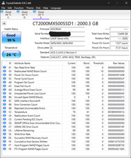 Crucial MX500 2TB Internal SATA 6GB/s 2.5'' (CT2000MX500SSD1) SSD 99+%