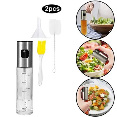 2X Öl Sprayer Zerstäuber Ölspender Bürste Trichter Cooking Spray Glas Ölsprüher