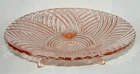 Antique Pink Depression Glass Footed Bowl Anchor Hocking Prismatic Swirl Rib