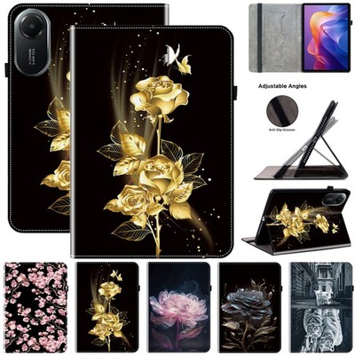 Hülle Xiaomi Pad 8/7/6/5 Redmi Pad SE/2 Pro bedrucktes Kunstleder Cover Ständer