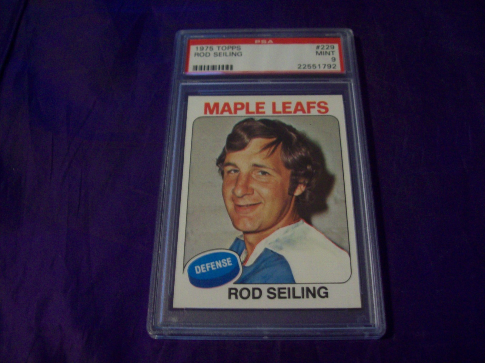 Rod Seiling #229 Hockey Cards 1975 Topps trading card — raw and PSA graded price guide