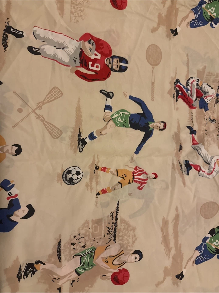 THE COMPANY STORE~Tema Esportivo Vintage~Conjunto de Lençóis Duplos e Capa de Edredom - Imagem 4 de 4