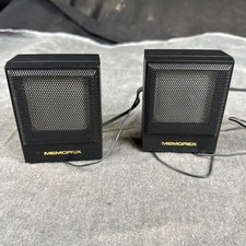 Vintage 80s Stereo Speaker System 2 1/2" square mini portable audio set Untested