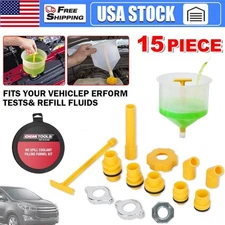 Radiator Coolant Filling Funnel Kit Spill Proof Cooling Fluid Bleeder Adapter US
