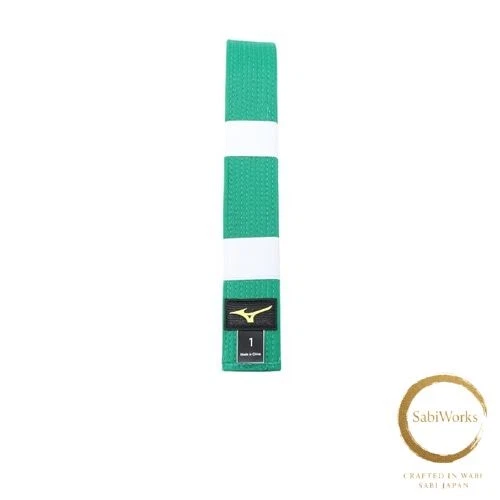 Nuova [Mizuno] Cintura Judo Colorata Verde Twill Tessuto Cintura 22JV9A18 35 Taglia 0