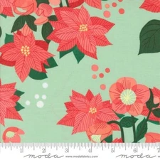 Poinsettia in Mint | Tiny Christmas | Moda