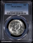 1949-S 50C Franklin Half Dollar PCGS MS 62 | Uncirculated UNC