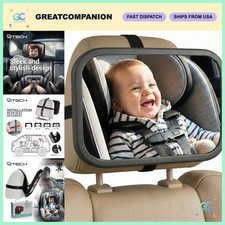 360 Baby Car Mirror - 9.8" Shatterproof Convex Safety Mirror for Rear-Facing Se