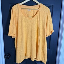Chico's Mango Ice Soft Slub Seamed Tunic Size 4 (XXL ) Short Sleeves V Neck