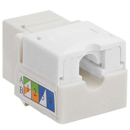 4 Pack Cat5e Keystone Jack White Ethernet 8P8C RJ45 Network 110 Punch Down LAN - Picture 4 of 6