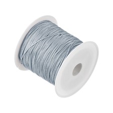 Nylon Knotting Cord 0.6mm 50 Yards for DIY Craft Silver Tone