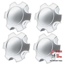 4 Wheel Center Hub Covers Fit for 6 Lug Tundra 17 Inch 5 Double Spoke Silver