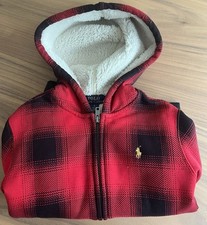 Authentic Polo Ralph Lauren Buffalo Red Plaid Jacket Fleece Toddler Boys Size 5