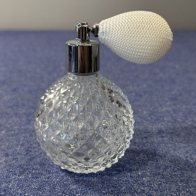 Vintage Style Clear Perfume Atomizer Crystal Diamond Cut