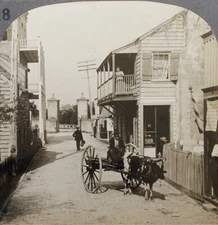 Keystone Stereoview St. George Street, St. Augustine, FL of Rare USA 100 Set #28
