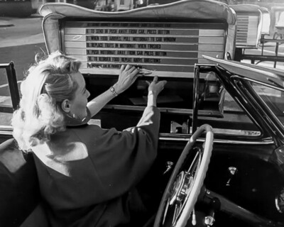 8x10 B&W vintage photo of a customer ordering at a Motormat Drive ...