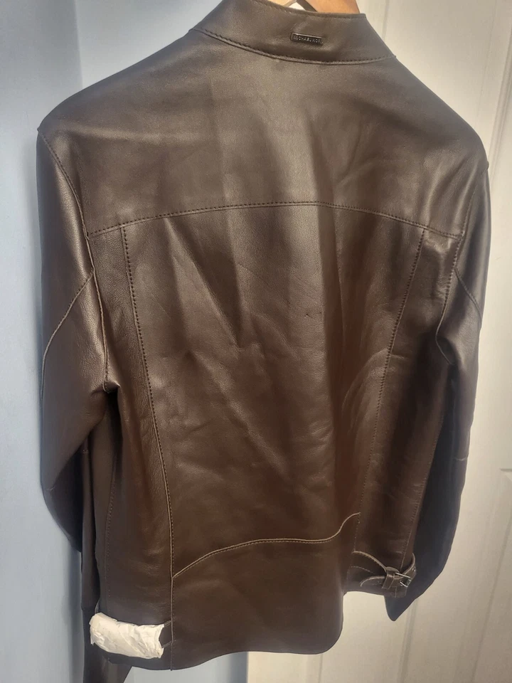 Chaqueta de moto de cuero para hombre Michael Kors S Foto 4 de 4