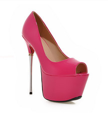 Women Super High Heels Platform Peep Toe Stiletto Metal Heels Shoes Woman Pumps