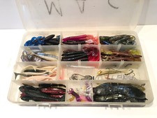 Huge Lot Of Rubber Worms, fish and others with case