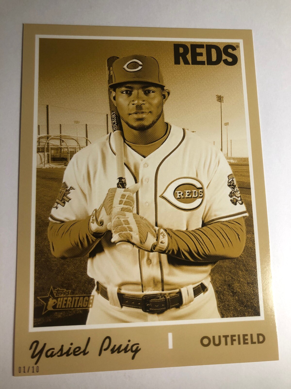 2019 Heritage High Number 5x7 Jumbo Yasiel Puig Reds 541 01/10