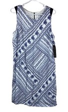 NEW Madison Leigh Dress Women Size 14 Blue Sleeveless Knee Length Elephant India