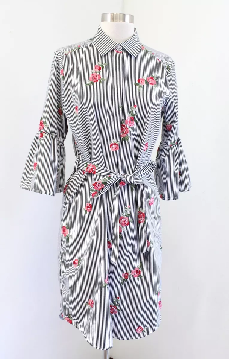 Calvin klein floral bell sleeve dress sale