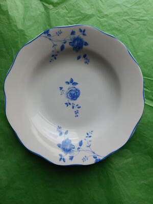 House of Fraser plate shallow bowl Blue rose UK