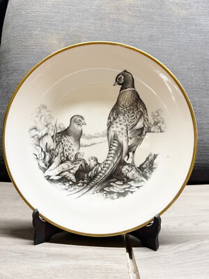 VINTAGE BÖHM SPIEL VOGEL SERIE RINGHALS FASANENPLATTE FEINER KNOCHEN CHINA