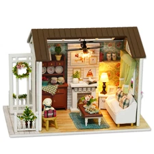 DIY Miniature Dollhouse Kit  3D Wooden House with Furniture  U8J3